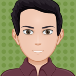 avatar de persona de piel clara, pelo negro y ojos marrones