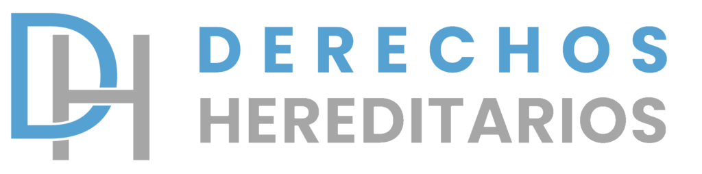 Una D entrelazada con una H. A la derecha, pone "Derechos Hereditarios"